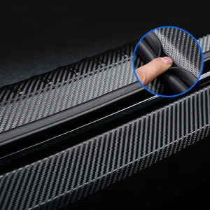 Image 4 - Car trunk protect Car sticker Carbon fiber cloth car accessories For Audi Q5 Q5L Sportback 2021Trunk anti collision sticker