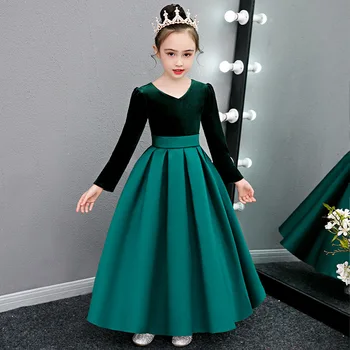 

Girls Costume Autumn And Winter New Long-Sleeved Foreign Princess Dress Little Girls Long Dress Children'S Dresses Costumes