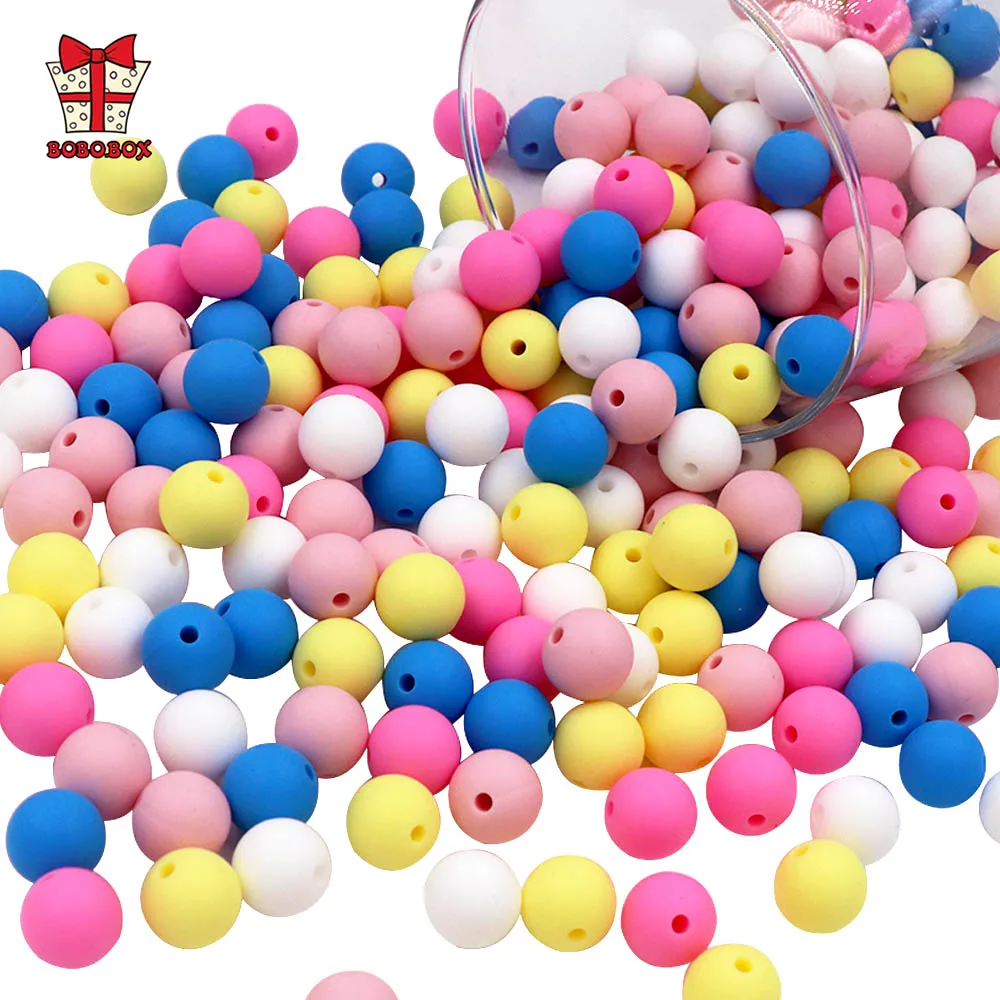 BOBO.BOX – perles rondes en Silicone de 9MM, 20 pièces, DIY, chaîne de sucette pour bébé, pendentif sans BPA, écologique, jouet de dentition pour bébé, accessoires