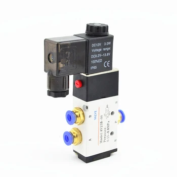 

New Solenoid Air Valve 5 Way 2 Position DC12V With Brass Silencer Fittings