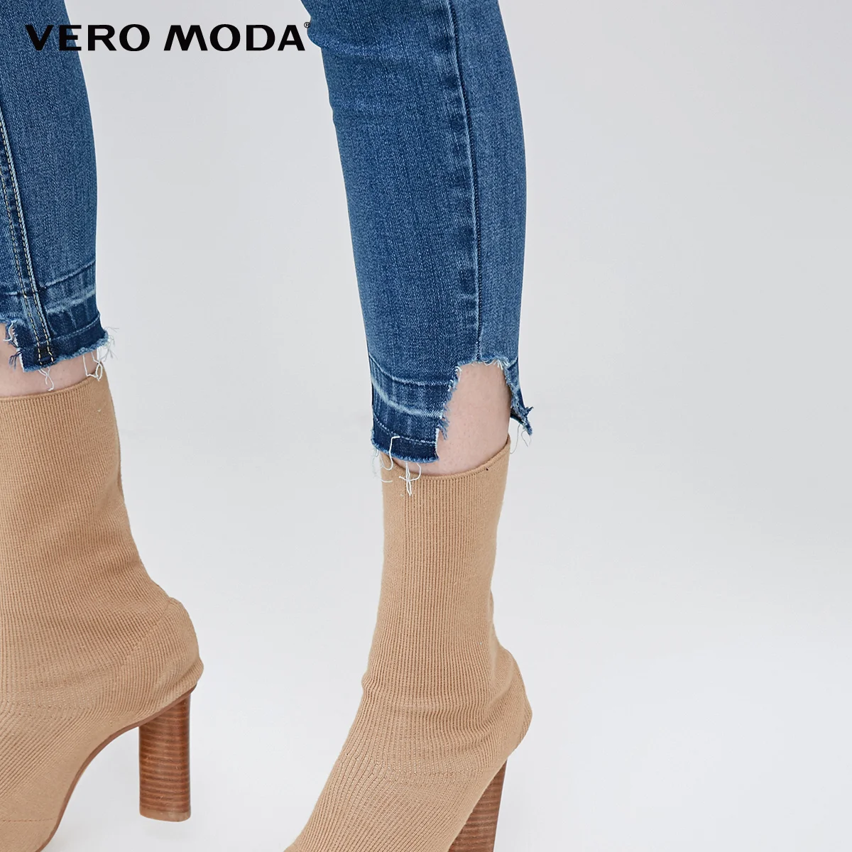 Vero Moda Новые поступления потертые необработанные манжеты облегающие укороченные джинсы | 318449521