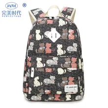 Женская модная сумка стильный рюкзак женская повседневная школьная сумка в Корейском стиле школьная сумка с принтом кота