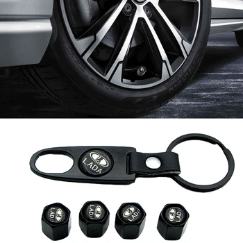 

Car Badge Stainless Steel Wheel Tire Valve Stem Caps Keychain for Lada VESTA Niva Kalina Priora Granta Largus Car Interior
