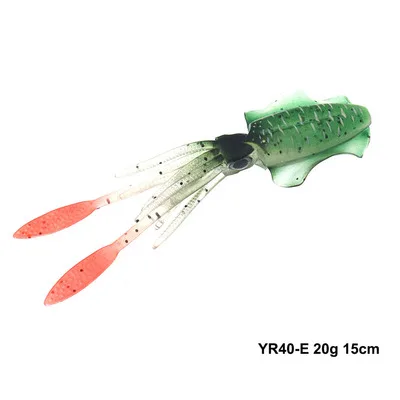 ORJD Trolling Lure Soft Squid Lure 7g 15g 20g 60g Luminous UV Squid Jig For Sea Fishing Boat Fishing Wobbler Bait For Snapper 20G 15CM NO HOOK