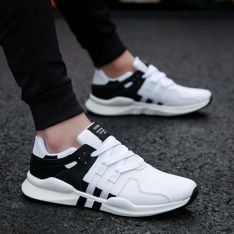 

Men Leather Sneakers Shoes Hot 2018 Spring Lightweight Fashion Autumn Famous Brand Lace-up Style Shoes Comfortable Casual Style