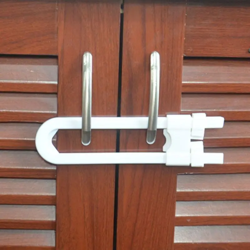 U Shape Infant Baby Safety Lock Children Kid Cabinet Latch Sliding Cabinet Lock K4UE