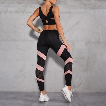 Ogilvy Mather Leggings Women 2020 High Waist Mesh Patchwork Sports Leggings Stretch Gym Woman Fitness Leggins Running Pants 6