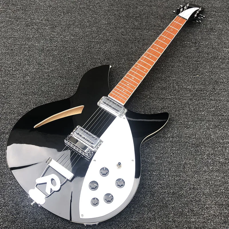 

High quality 6 String Electric Guitar, Ricken 360 Electric Guitar,Black paint body with dot inlay fingerboard,free shipping