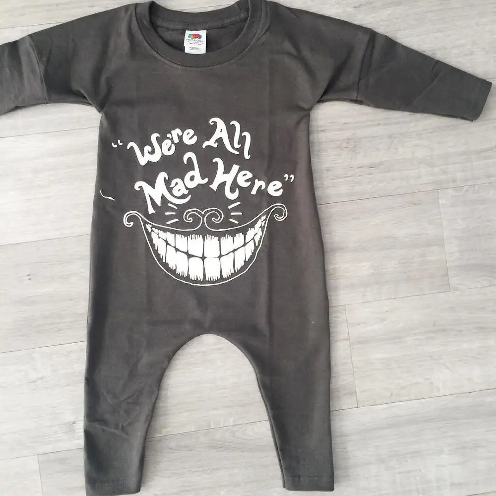 

0-2 year old long sleeve Jumpsuit grey creeping suit and big mouth Jumpsuit