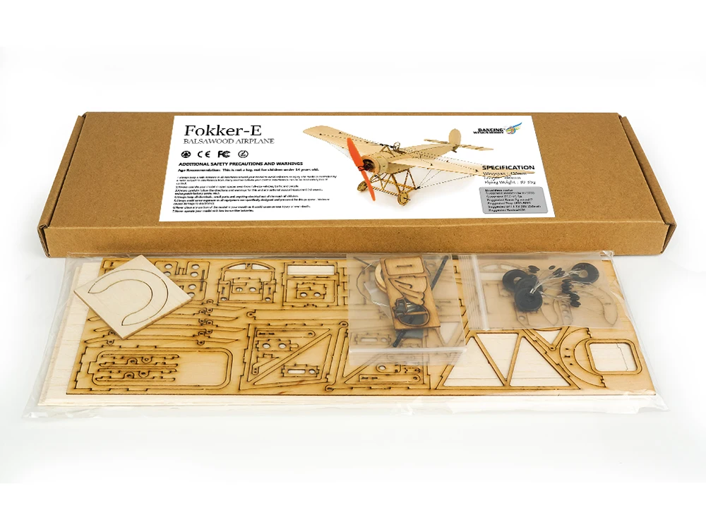 K8 Fokker E.III Eindecker WW1 бойнер 420 мм Micro RC BalsaWood лазерная резка строительный комплект