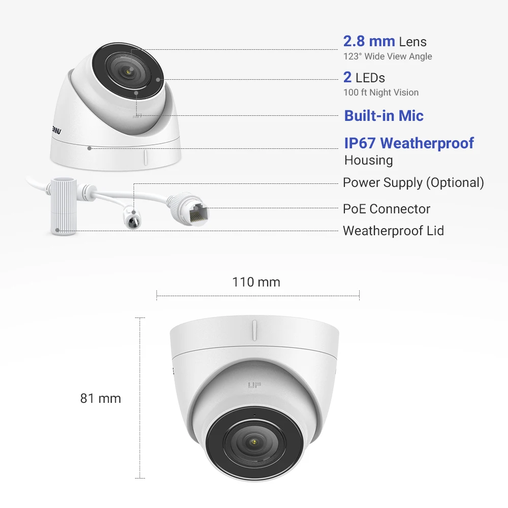 annke 1 pcs uhd 8mp poe camera 04