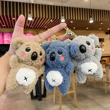 

2021 Cute Plush Koala Keychain Toy Stuffed Animal Koala Doll Toys Imitation Rabbit Fur Fluffy Bag Pendant Plush Koala Gifts