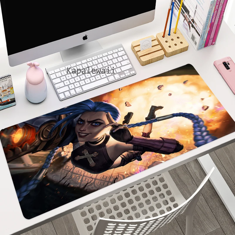

Large Mouse Pad Arcane Jinx Overlock Edge Mat Rubber Speed PC Computer Gaming Mousepad League of Legends Desk Keyboard Mat
