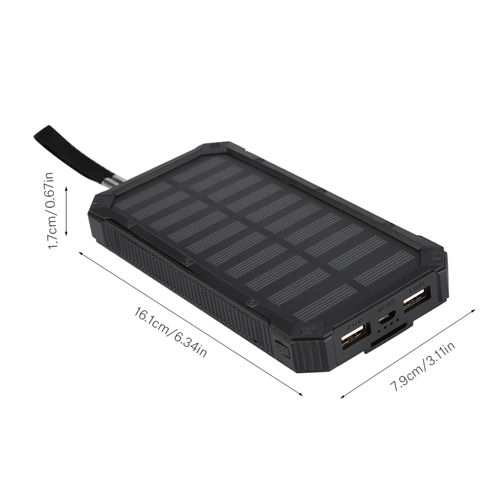 Портативный чехол на солнечной батарее для быстрой зарядки, двойной USB Полярный Мобильный Внешний аккумулятор, чехол, комплекты для самостоятельной сборки, 20000 мА/ч