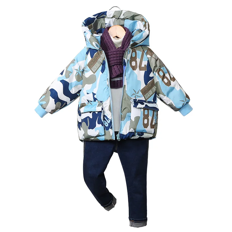 

Fashion Boys Girls Jackets Autumn Kids Camouflage Down Jacket Hooded Outerwear Winter Children Warm Outerwear Coats Ski Jacket