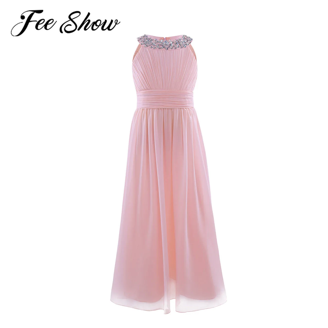 Детское бальное платье с блестками и цветами для танцев блестящие длинные