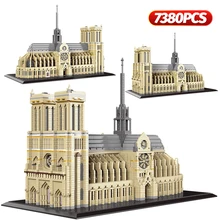 Kit de mini blocs de construction des monuments pour enfant, jouets en briques, église Notre Dame de Paris, Palais du Potala, 7380 pièces,