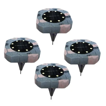 

4Pcs Imitation Stone Buried Lamp,Solar Waterproof Landscape Lamp,for Lawn Pathway Patio Yard Driveway Walkway Pool