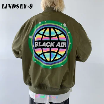 

LINDSEY SEADER Bomber Hip Hop Baseball Men Brand Jacket Reflective Printing Jackets Streetwear Drop Ship Discount Top Coat