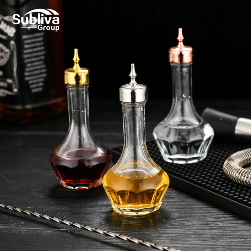 50ml Beveled Dash Bottle Bitter Bottle Glass Liquor Pourer Bar Tool Bartender Decanter Cocktail