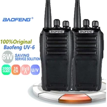 2 шт. Baofeng UV-6 иди и болтай Walkie Talkie 8 Вт Ham Радио Comunicador UHF VHF двухстороннее радио станция дальнего действия охотничий Talkie “иди и болтай Walkie 50 км