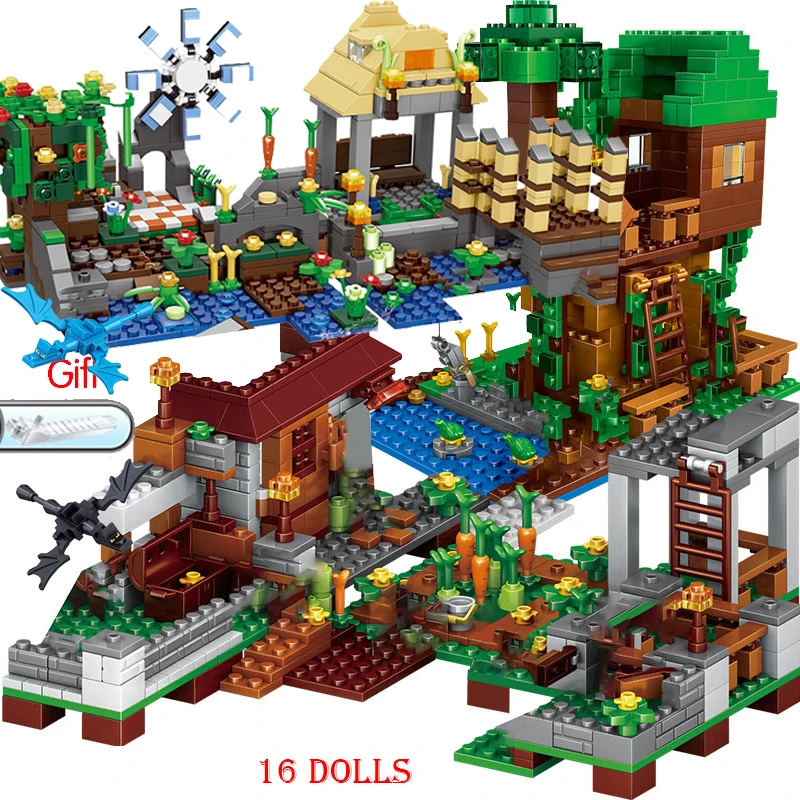 2020 For Compatible Minecrafted Village 30065 Tree House The Mine Mountain Model My World Figures Building Blocks Children Toys 2020 For Compatible Minecrafted Village 30065 Tree House The Mine Mountain Model My World Figures Building Blocks Children Toys