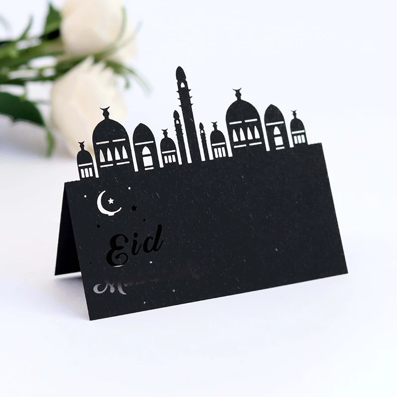 10/20/30pcs Eid Mubarak Postcards Ramadan Party Seat Card Place Cards Happy Eid Muslim Party Ramadan Kareem Table Decorations