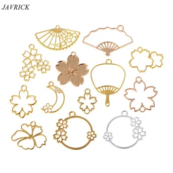 

13 13 Pcs/Set Flower Metal Frame DIY Epoxy Resin Crafts UV Resin Jewelry Making Pendant Holder Hollow Fan Floral Shape Dry
