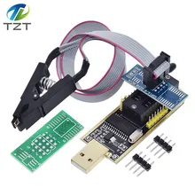 Tzt ch341a 24 25 séries eeprom flash bios usb programador módulo + soic8 sop8 clipe de teste para eeprom 93cxx/25cxx/24cxx kit diy