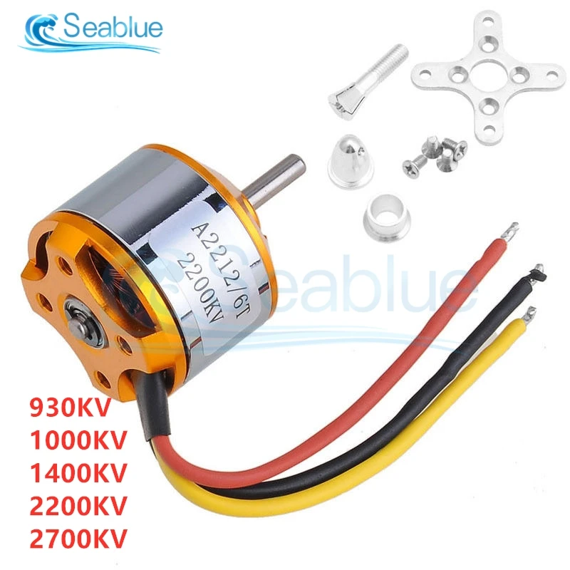 1Pcs A2212 Brushless Motor 930KV 1000KV 1400KV 2200KV 2700KV For RC Aircraft Plane Multi-copter Brushless Outrunner Motor