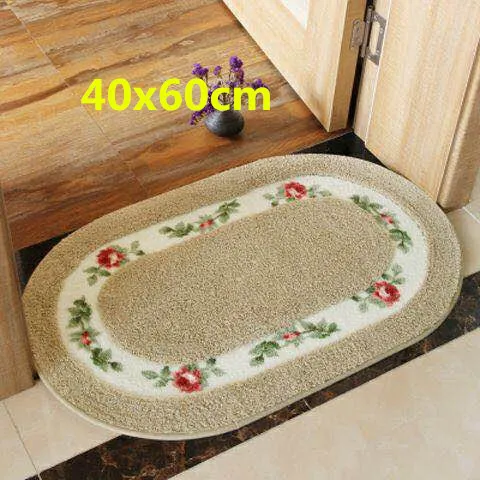 Oval Camel 40x60cm Пасторальный стиль напольный коврик в ванную мульти размер Овальный коврик для домашнего декора Противоскользящие коврики для ванной комнаты домашний коврик на кухню коврик - Цвет: Oval Camel 40x60cm