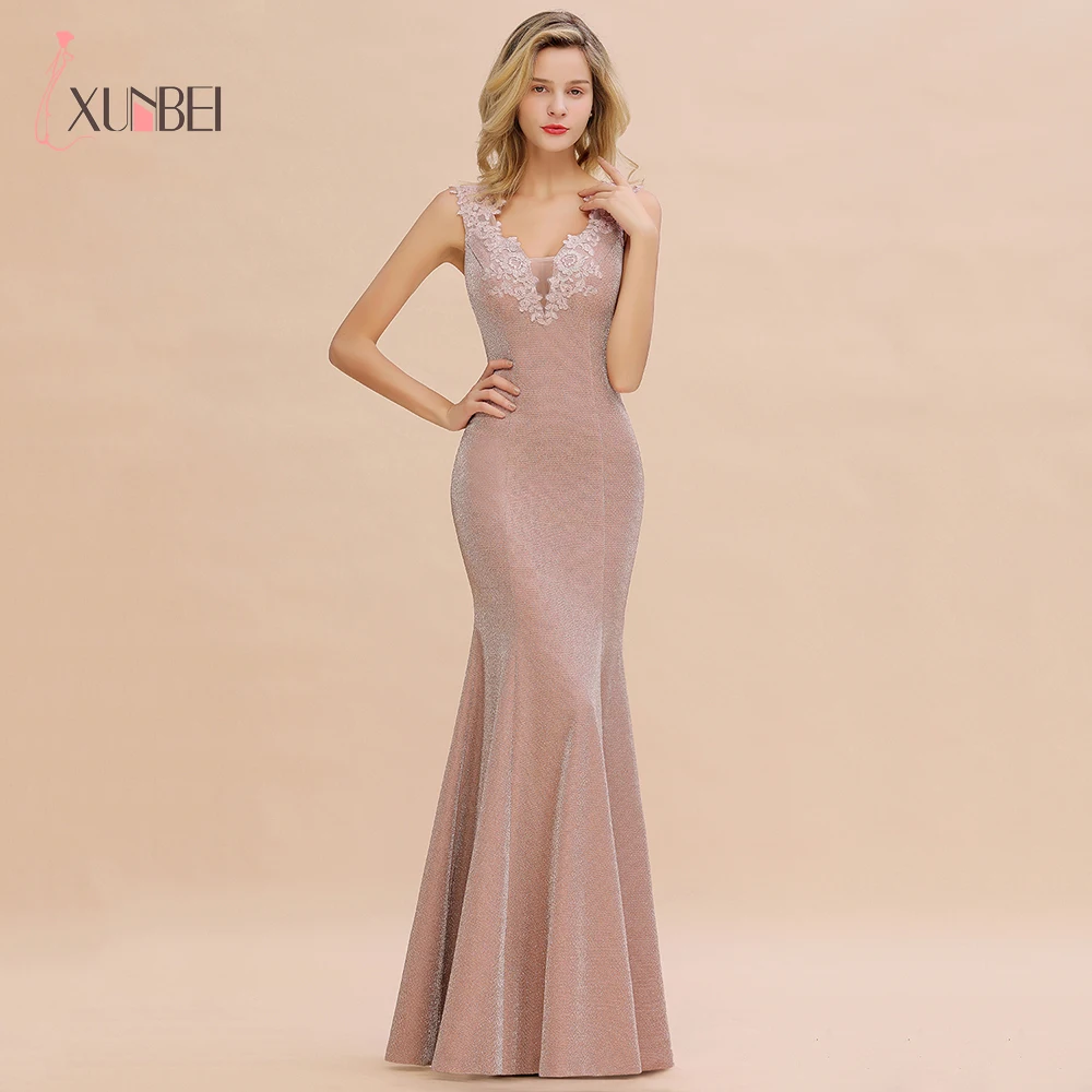 Robe De Soiree новая блестящая ткань Длинные вечерние платья на молнии с v-образной горловиной и Торжественные вечерние платья Реальные фотографии Vestidos Elegantes