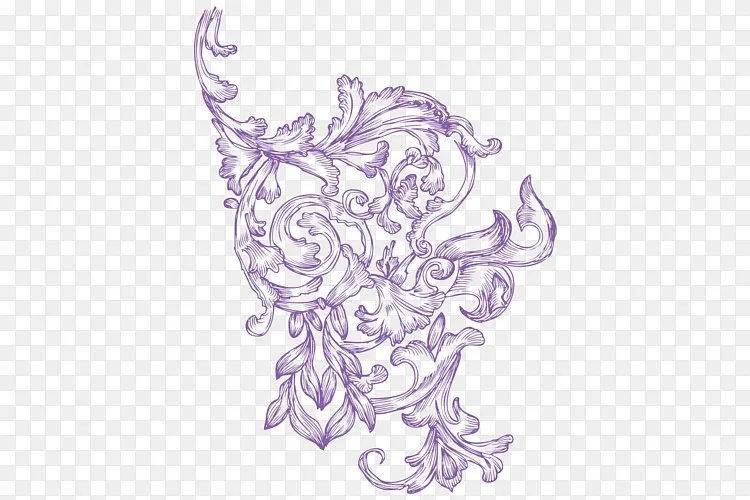 手绘紫色花边素材png图片素材免费下载 图片编号ybbvavrg Pngbag素材网