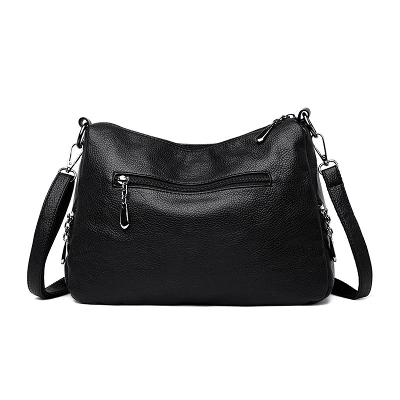 

Genuine Leather Tassels WOMEN'S Bag Soft Leather Embossed Leather Shoulder Bag Middle-aged Mommy Bag Europe And America Oblique