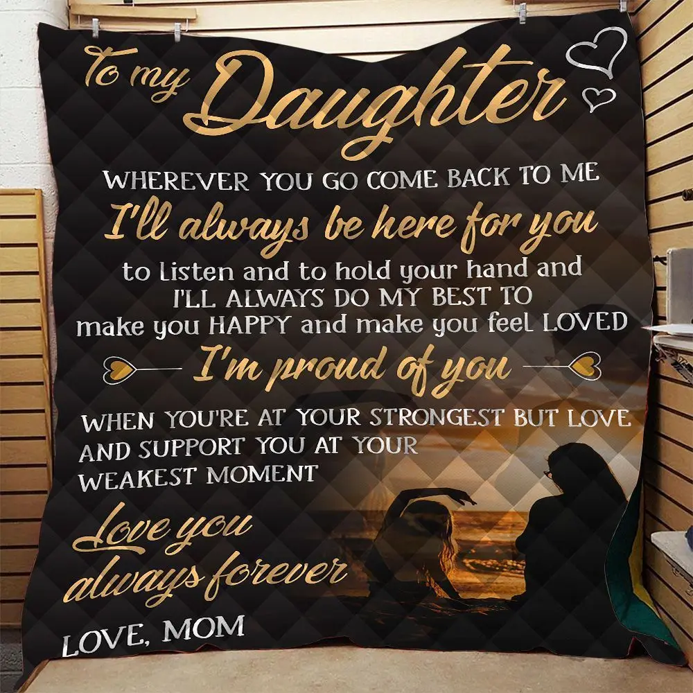 Dropshipping-Mother-s-Love-To-My-Daughter-Love-Mom-Summer-Quilt-Blanket-Mat-3D-Printed-Bed