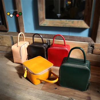 

The new 2020 original hand-made vegetable tanned leather bag with cow leather on one shoulder and portable messenger bag