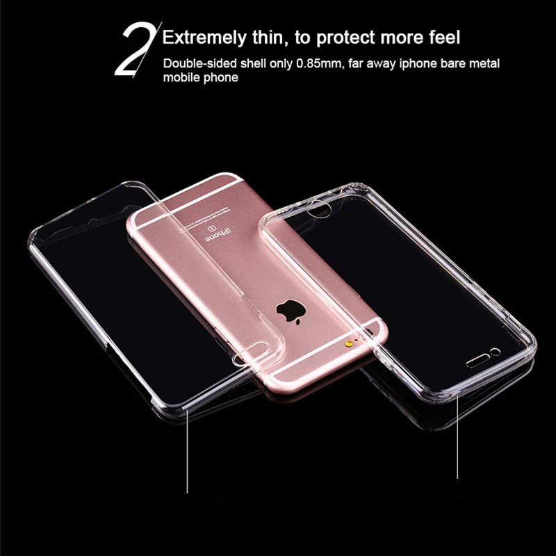 360 Full Body Case for Samsung Galaxy S7 Edge S8 S9 S10 S20 Plus Note 8 9 10 Pro Lite 20 Ultra Double Sided Silicone Clear Cover