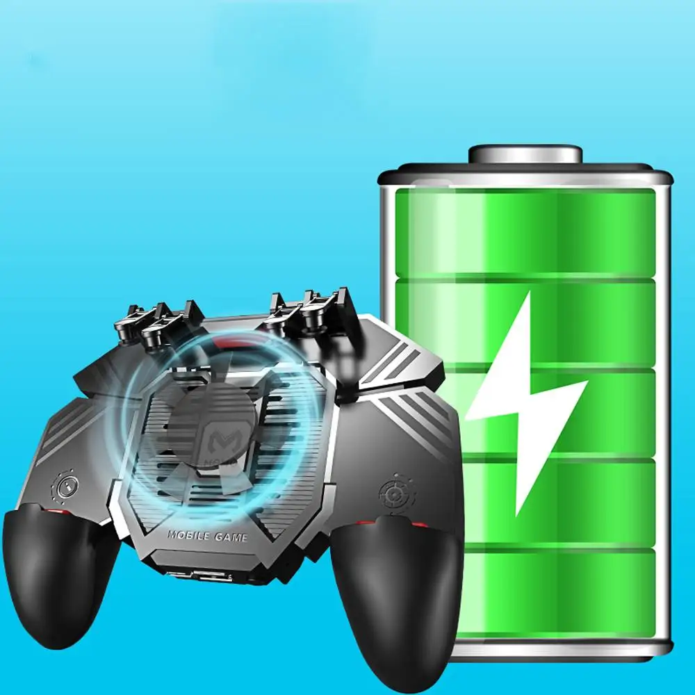 Новое поступление AK77 для PUBG Helper мобильный телефон Gamepade ручка радиатора Вентилятор с водяным охлаждением шесть пальцев PUGB игровая ручка геймпады