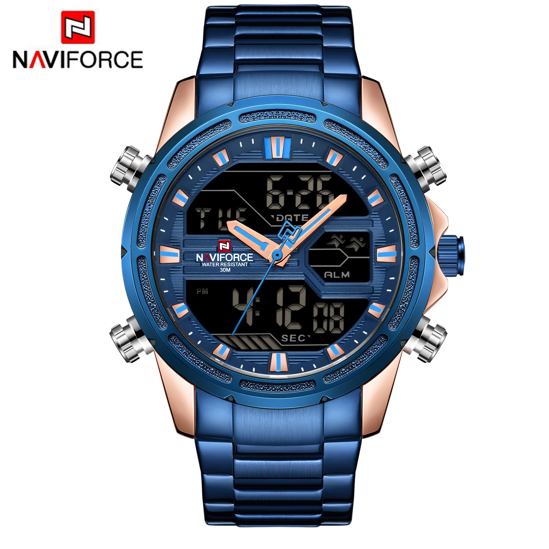 

Trendy new steel band Watch quartz watch men's watch waterproof sports electronic watch men's Watch