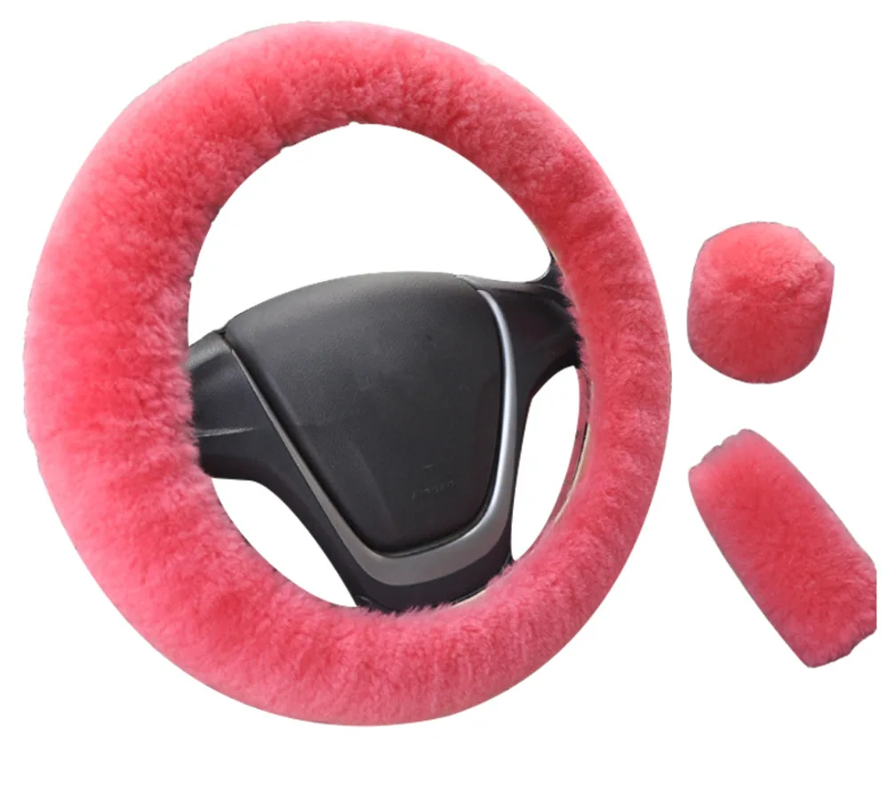 

Protector para volante de coche, 16 colores, Universal, para invierno, freno de mano, engranaje de posiciÃ³n, cubierta de piel de