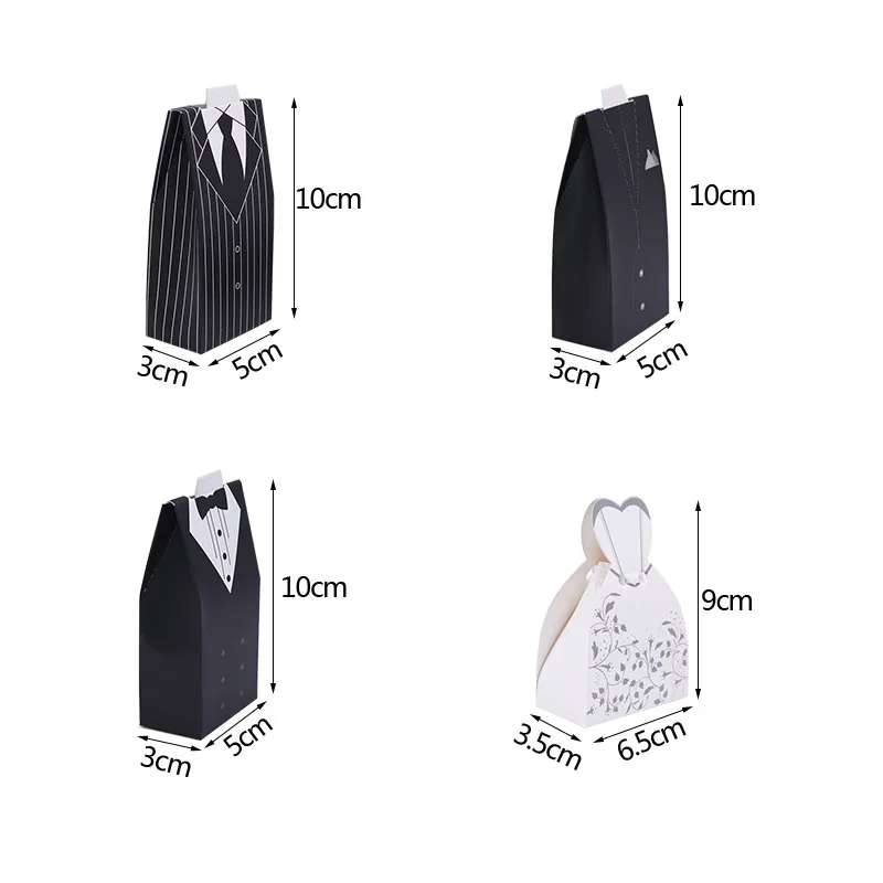 10cm Bride Groom Boxes Paper Wedding Gift Box