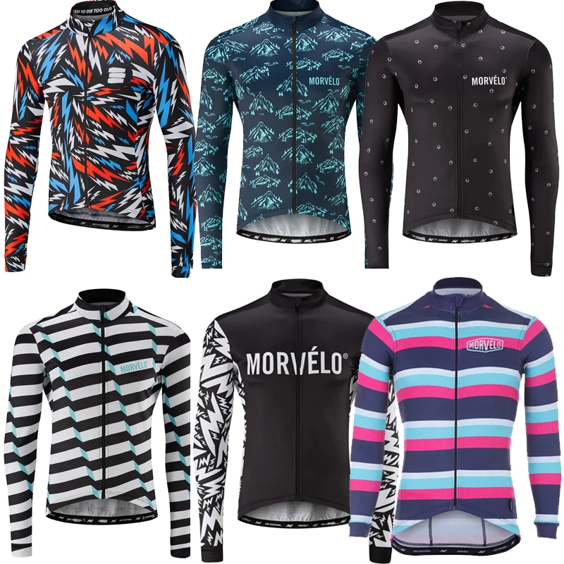 Новинка 2020 года. Велосипедная рубашка Morvelo с длинным рукавом. Ropa Ciclismo Team. Осенняя