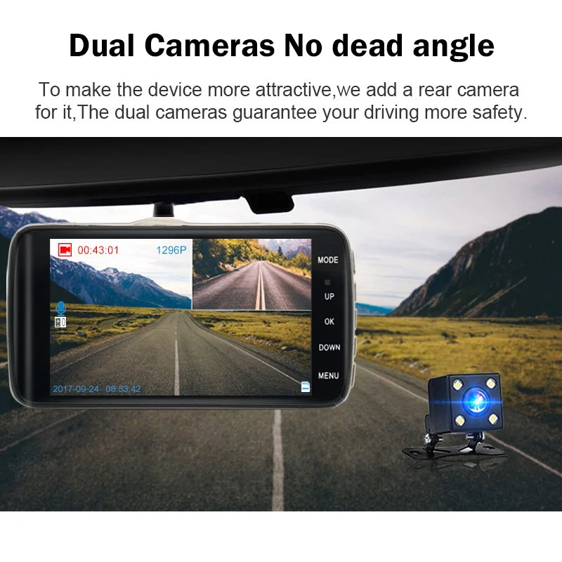 Junsun Auto Dash Camera ADAS Full HD 1296P Видеорегистратор с приводом Автомобильный