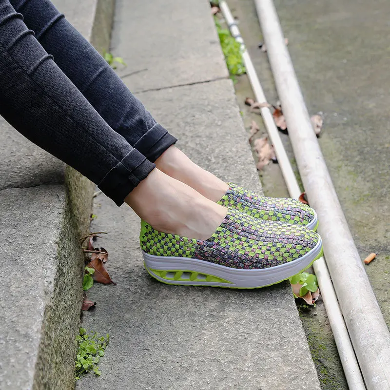 

Summer New Style Hand-woven WOMEN'S Shoes Sandals Women's Weaving Athletic Shoes Rocking Shoes Wedge Heels