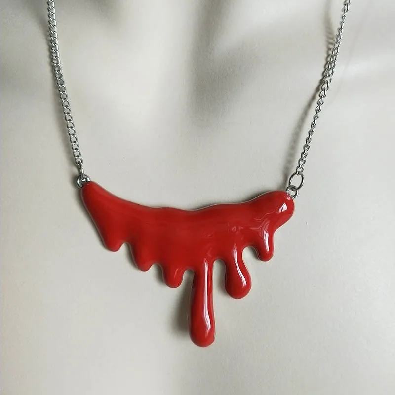 

2019 New Silver And Red Irregularity For Women Pendant Rhinestone Gift Ethnic Bohemian Choker Long Necklace Drop Shipping