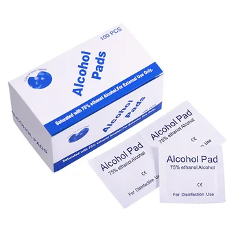 

100 Pcs Sterile Alcohol Prep Pads Gauze Pads Individually Wrapped Swap Pad Wet Wipe for Outdoor Skin Cleaning Care, 3cm*6cm