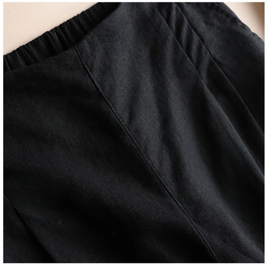 plus size Summer Basic Women's Shorts Classic Wide Leg Linen Female Comfy Loose Cotton Casual Shorts For Women LHJ056 plus size clothing