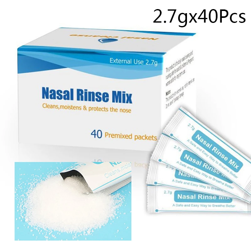 40PCSSETNasalWashSaltRinseMixAllergicRhinitisReliefNose