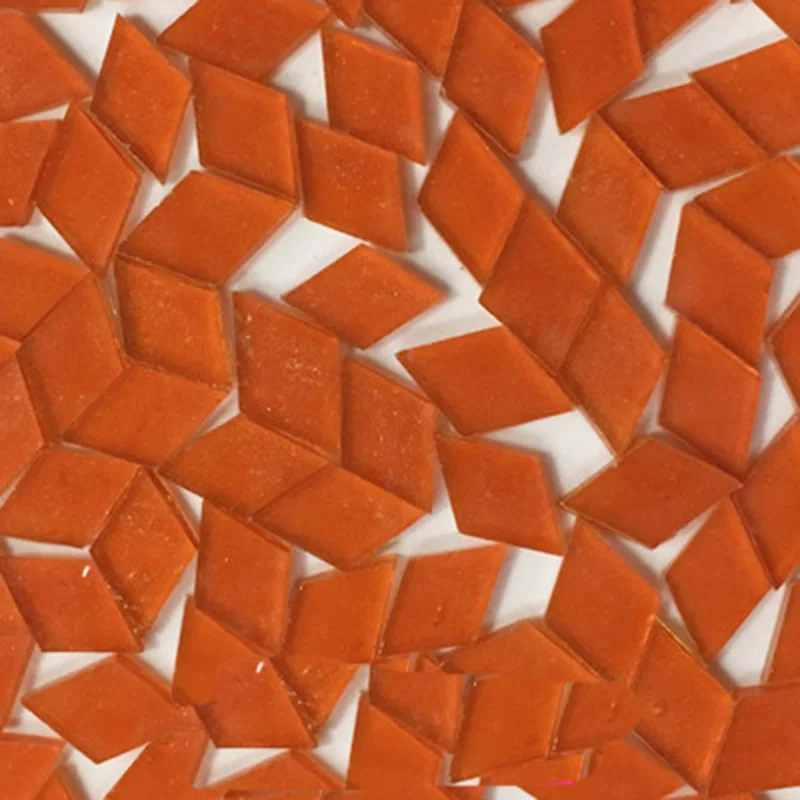 solid orange 1 кг/мешок Разноцветные квадратные прозрачные стеклянные мозаичные плитки для рукоделия, мозаики, детские головоломки, искусство, ремесло, прозрачный камень - Цвет: solid orange