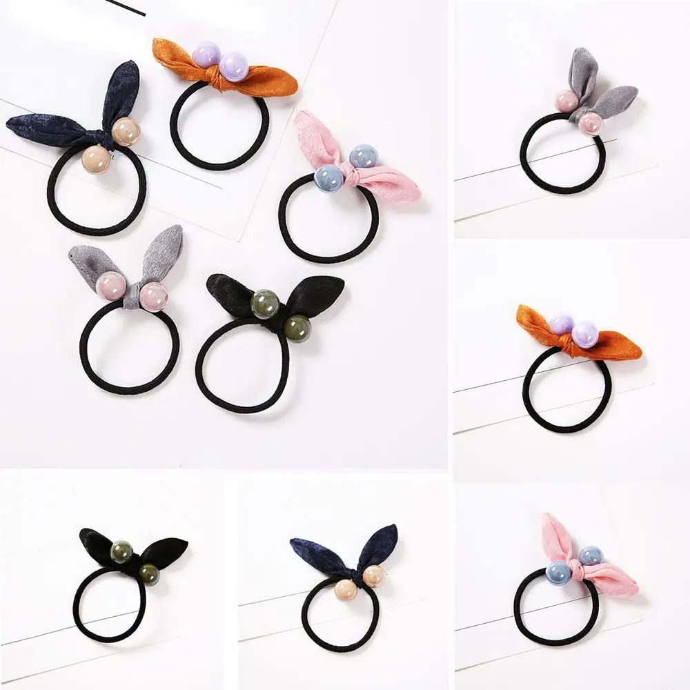 Эластичная Повязка на голову с милыми жемчужинами и кроличьими ушками Детская